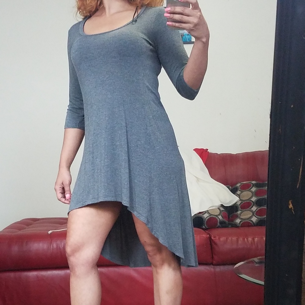 Grey high low dress